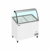 Commercial 7 Tub Ice Cream Dipping Cabinet 264L | Curved Glass Canopy Display Freezer