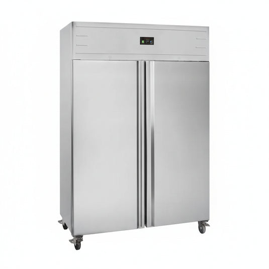 Commercial Upright Double Door Stainless Steel Fridge 1166L