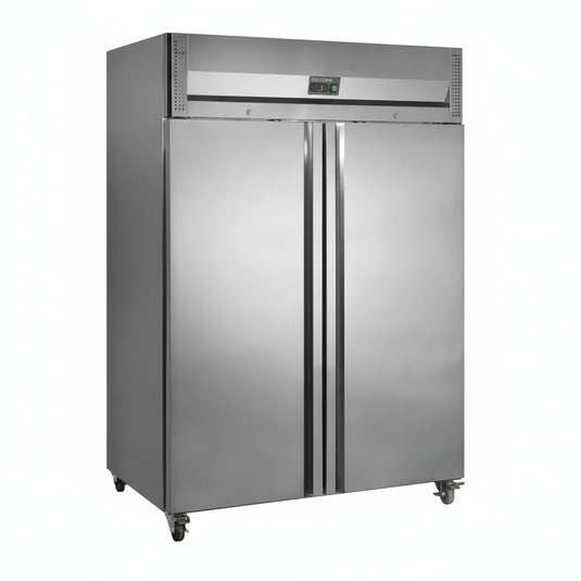 Commercial Upright Double Door Stainless Steel Fridge 1300L
