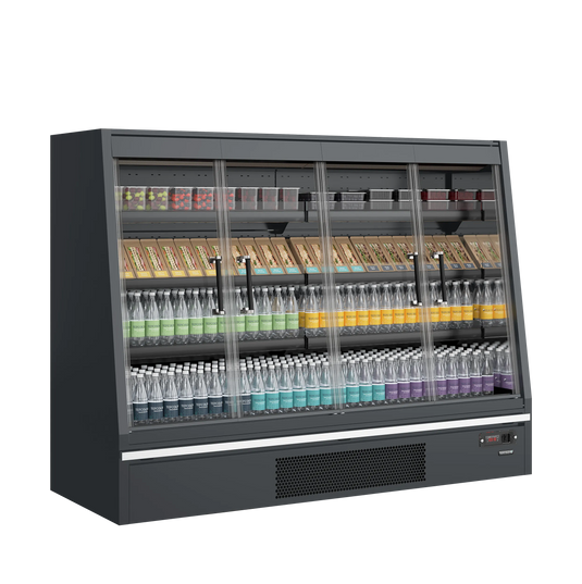 Tefcold Commercial 2 Door Low Height Glass Door Multideck Fridge 1195L