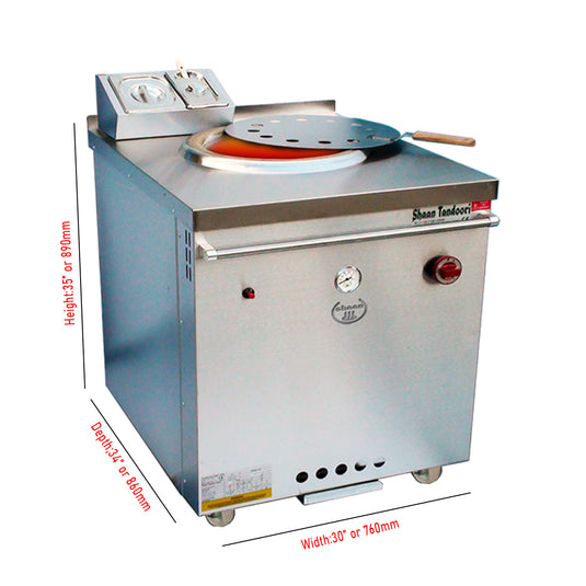 Commercial Heavy Duty Indian Tandoor Clay Oven 30” (NG/LPG)