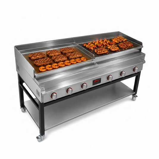 Counter Top Gas Heavy Duty Lava Rock Char Grill 152 x 81cm | Commercial Chargrill