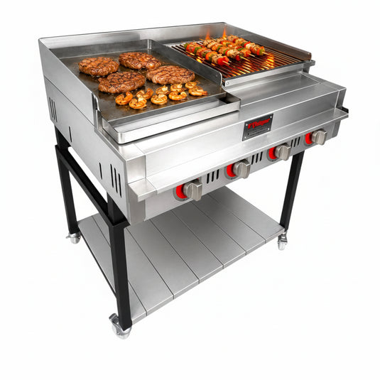 Counter Top Gas Heavy Duty Lava Rock Char Grill 91 x 81cm | Commercial Chargrill