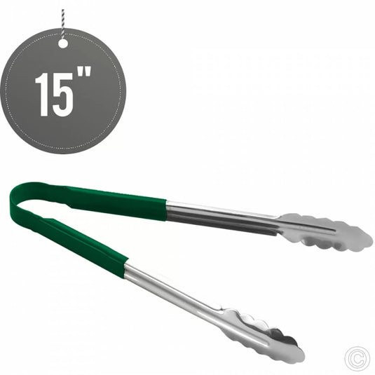 Catering Utility Tongs 15" Green