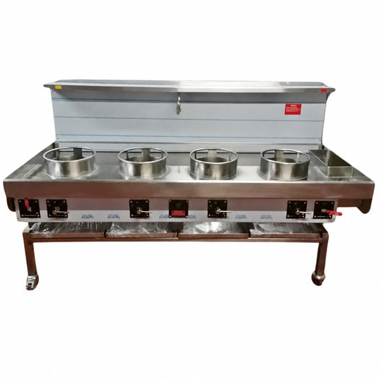 4 Burner Chinese Wok Cooker – Single Line