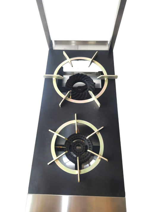 Commercial Heavy Flame 2 burners Indian Cooker Width 36Cm & 17kw