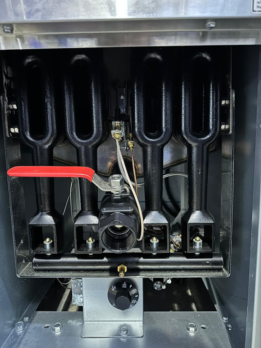 Chips Fryer Free Standing Single Tank 4 Burners Gas Fryer 34 kw