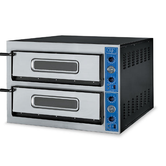 Italian Double Deck Stone Base Electric Pizza Oven – 9+9 x 14" Pizza Capacity