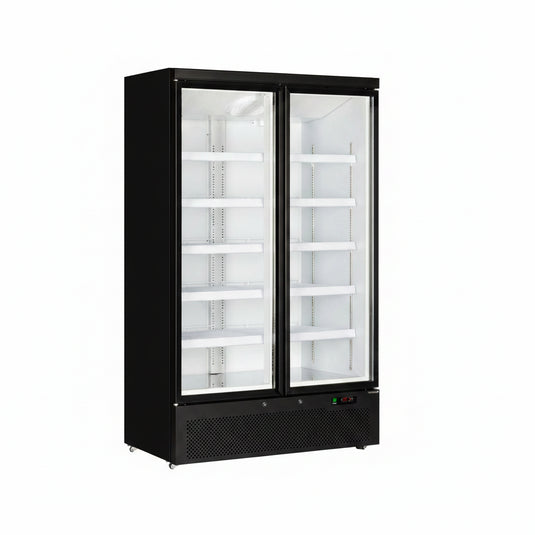 Tefcold Commercial 2 Door Double Glazed Glass Door Merchandiser 809L | Supermarket Display Fridge