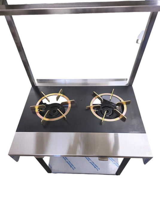 Commercial Heavy Flame 2 burners Indian Cooker Width 70Cm & 17kw