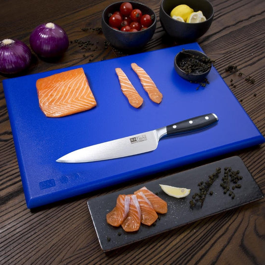 Hygiplas Extra Thick High Density Blue Chopping Board Large — Image 2