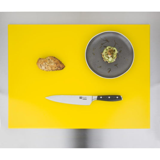 Hygiplas Extra Thick High Density Yellow Chopping Board Large — Image 5
