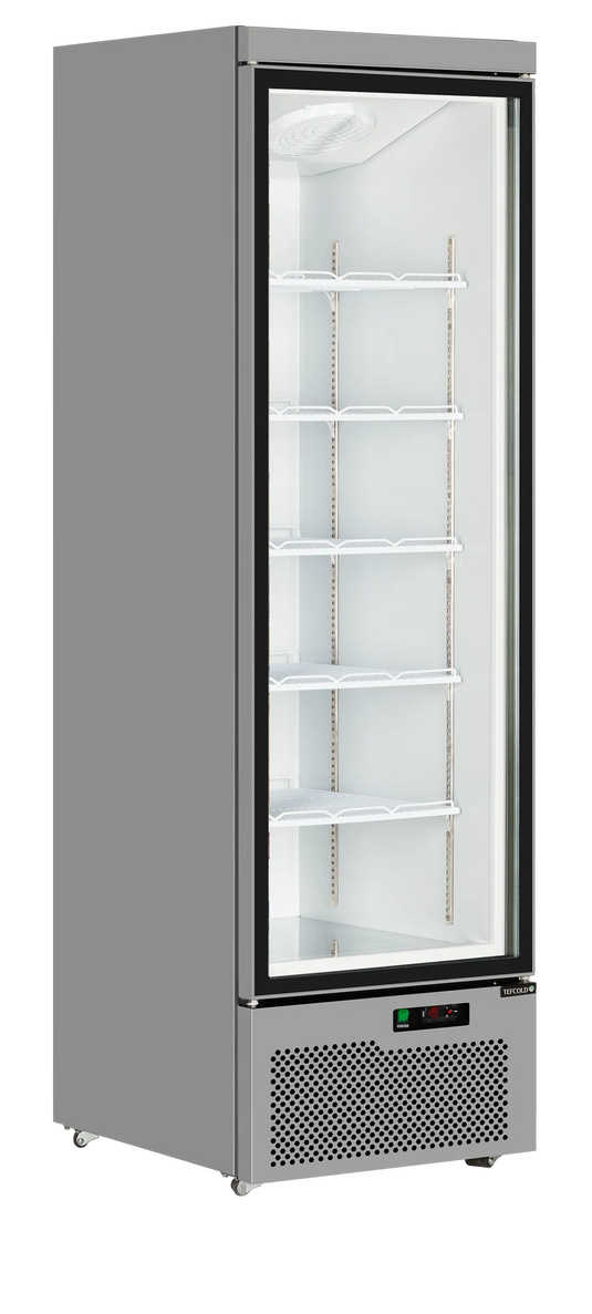 Tefcold Commercial Single Door Double Glazed Glass Door Merchandiser 459L | Premium Deli and Cafe Fridge
