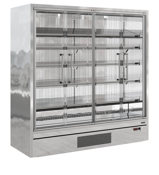 Tefcold Commercial 4 Door Glass Door Multideck Fridge 2165L