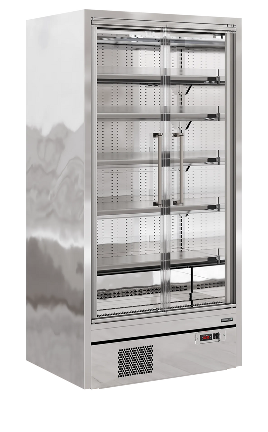 Tefcold Commercial 2 Door Glass Door Multideck Fridge 1083L