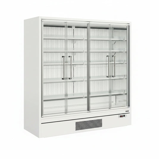 Tefcold Commercial 4 Door Glass Door Multideck Fridge 2165L