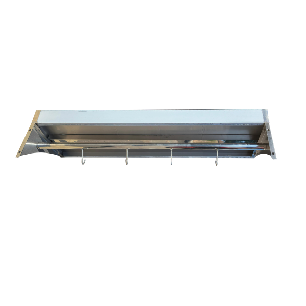 KAMIL Stainless Steel Wall Shelf With Hooks 150Cm - Image 7