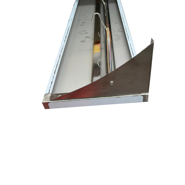 KAMIL Stainless Steel Wall Shelf With Hooks 150Cm - Image 5