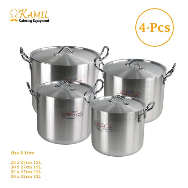 KamilCatering Supreme Casserole Set – 4-Piece (28, 30, 32, 36 cm) | Premium Aluminium Cookware