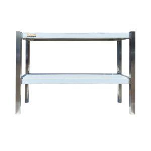 KAMIL Stainless Steel Adjustable Over Table Shelf Double Teirs 150 Cm X 30 Cm