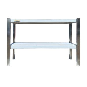 KAMIL Stainless Steel Adjustable Over Table Shelf Double Teirs 180 Cm X 30 Cm